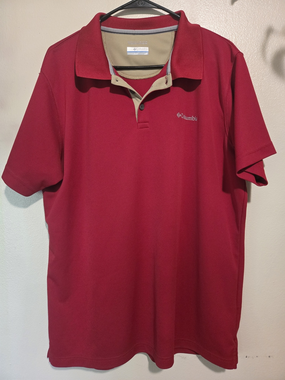 Columbia Omni-wick Advanced Evaporation Large  Men's Red Polo Shirt